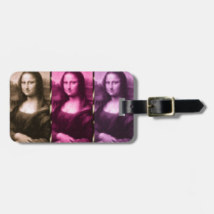 Etiqueta Para Maletas Animal Mona Lisa Imprimir Chocolate Púrpura Rosa