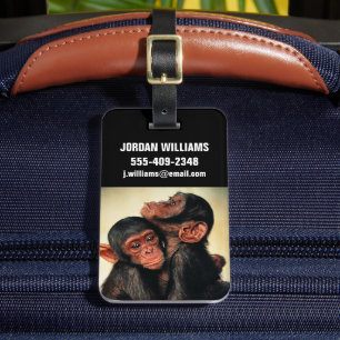 Etiqueta Para Maletas Animales de bebé más afectados   Chimpanzee Hug