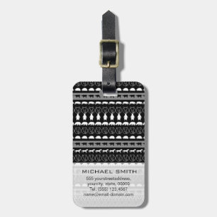 Etiqueta Para Maletas Animales en blanco y negro Rayas Patrón moderno #2