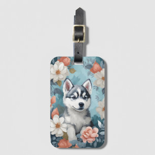 Etiqueta Para Maletas Animales para bebés Husky Puppy