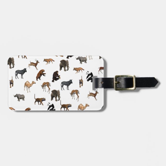 Etiqueta Para Maletas Animales salvajes (Frente Horizontal)