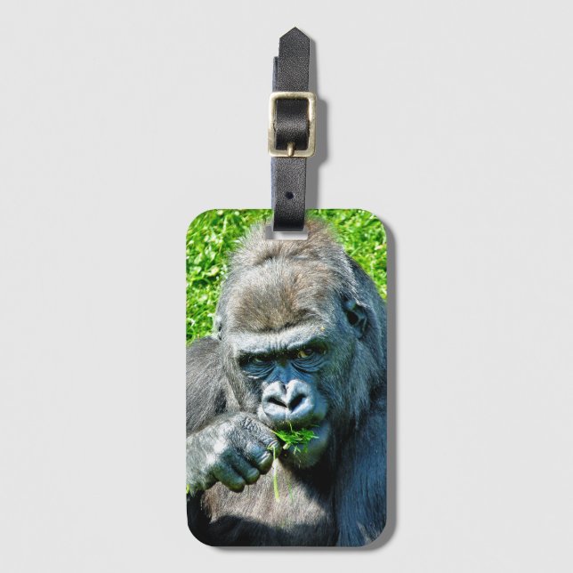ETIQUETA PARA MALETAS ANIMALES SALVAJES - GORILLAS (Anverso vertical)
