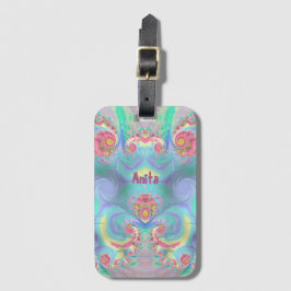 Etiqueta Para Maletas ANITA ~ Diseño de Mauve Aqua rosa amarillo