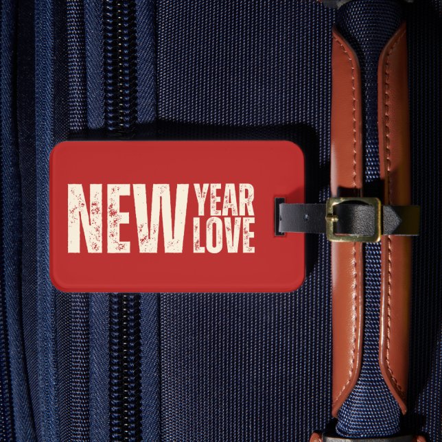 Etiqueta Para Maletas Año Nuevo Amor (Anverso In situ 4)