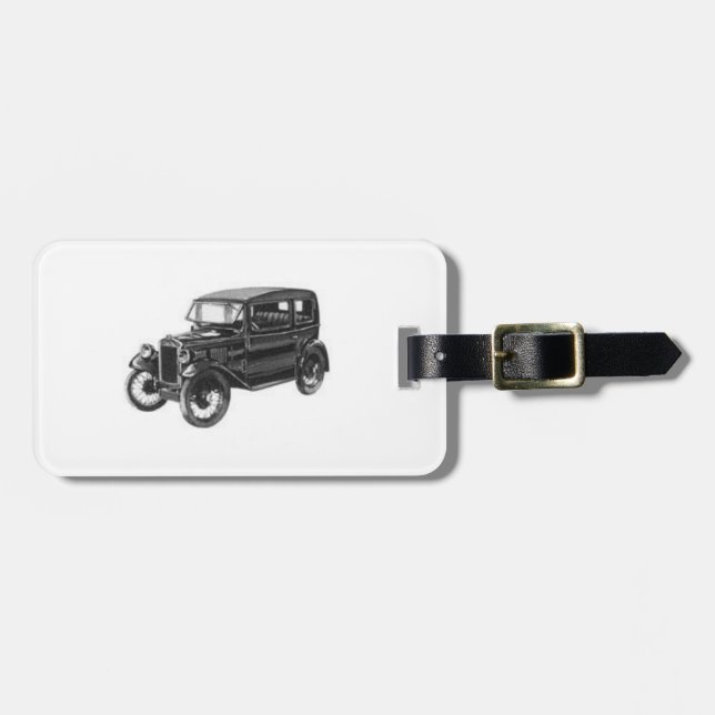 Etiqueta Para Maletas Antiguo Automóvil (Frente Horizontal)