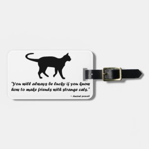 Etiqueta Para Maletas Antiguo Proverbio Gato