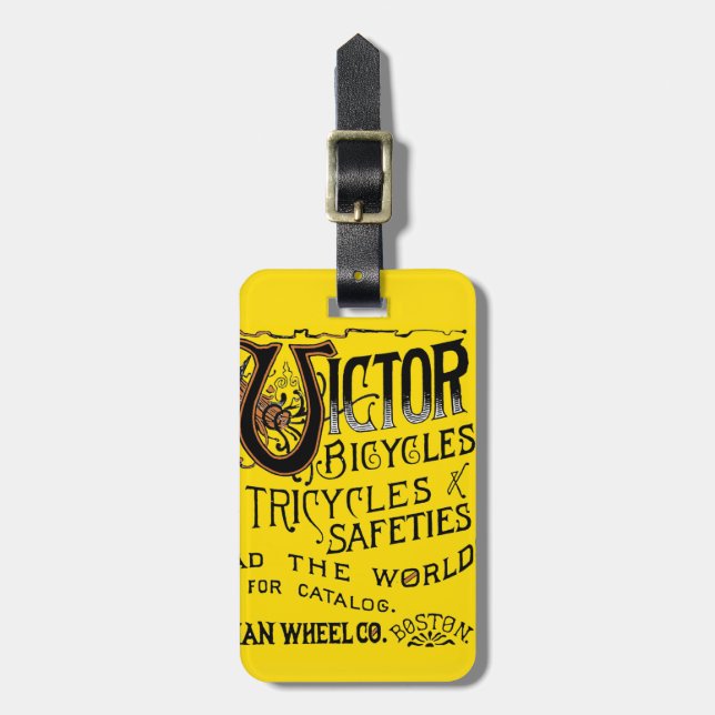 Etiqueta Para Maletas Anuncio con alas bicicletas anaranjadas intrépidas (Frente Vertical)