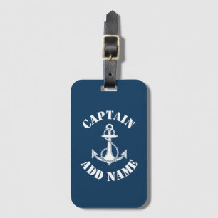 Etiqueta Para Maletas Anuncio de nombre de capitán personalizado