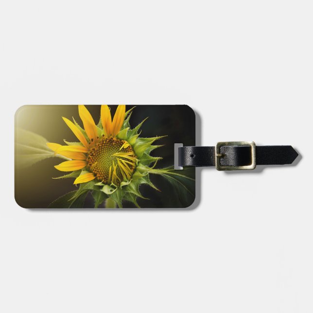 Etiqueta Para Maletas Apertura de girasol en pleno auge (Frente Horizontal)