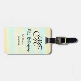 Etiqueta Para Maletas apreciación del profesor de acuarcolía azul amaril