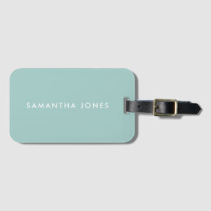 Etiqueta Para Maletas Aqua Blue Retro Minimalista Moderna