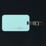 Etiqueta Para Maletas Aqua Blue Verde azulada Girly Script Monograma Nom<br><div class="desc">Aqua Blue Verde azulado Monogram Añade tu propio nombre Script Etiqueta de bolsa para el equipaje La etiqueta de la bolsa hace el dulce perfecto de 16 años,  boda,  ducha de novia,  ducha de bebé o regalo de una fiesta de soltera para alguien decorando su habitación con estilo.</div>