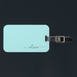 Etiqueta Para Maletas Aqua Blue Verde azulada Girly Script Monograma Nom<br><div class="desc">Aqua Blue Verde azulado Monogram Añade tu propio nombre Script Etiqueta de bolsa para el equipaje La etiqueta de la bolsa hace el dulce perfecto de 16 años,  boda,  ducha de novia,  ducha de bebé o regalo de una fiesta de soltera para alguien decorando su habitación con estilo.</div>