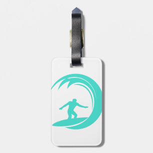 Etiqueta Para Maletas Aqua Turquoise; Blue Green Surfing
