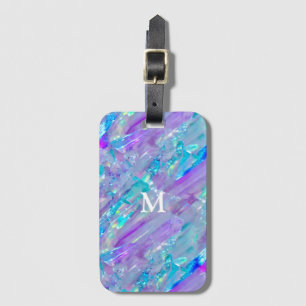 Etiqueta Para Maletas Aquamarina y Amethyst Crystal