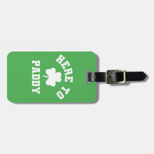 Etiqueta Para Maletas Aquí a Paddy Funny St Patrick's Day Shamrock