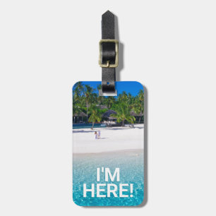 Etiqueta Para Maletas AQUÍ ESTOY White Sand Beach DIY Message Info