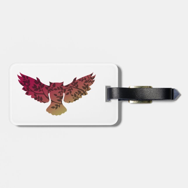 Etiqueta Para Maletas Árbol de búho (Atrás Horizontal)