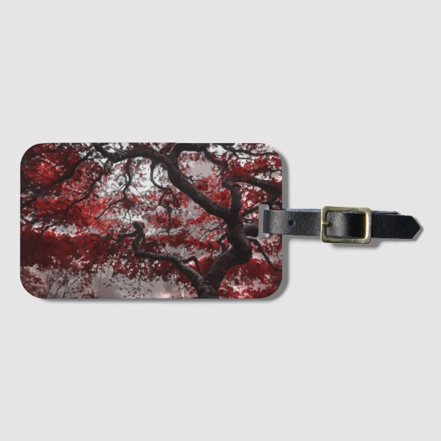 Etiqueta Para Maletas Árbol de cerezo rojo (Anverso horizontal)