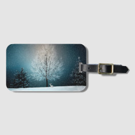 Etiqueta Para Maletas Árbol de escarcha por la noche