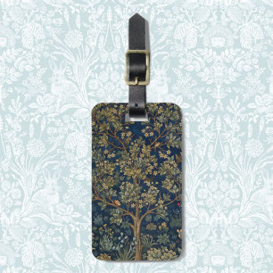 Etiqueta Para Maletas Árbol de la Vida vintage de William Morris
