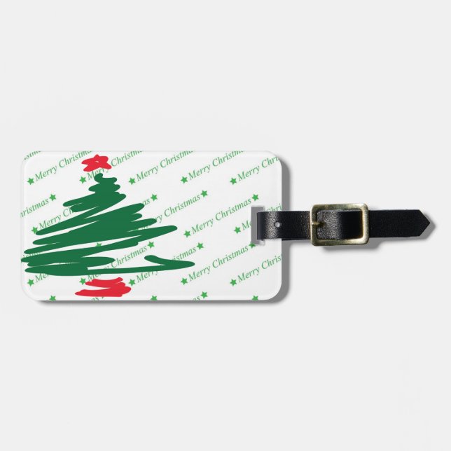 Etiqueta Para Maletas Árbol de Navidad (Frente Horizontal)