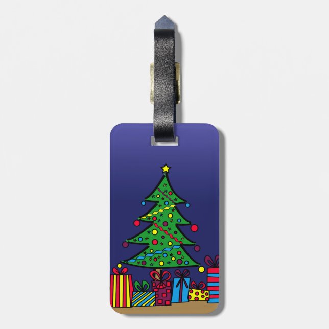 Etiqueta Para Maletas Árbol de navidad (Atrás Vertical)