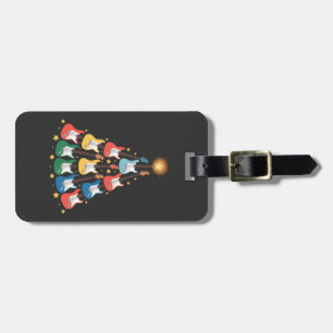 Etiqueta Para Maletas Árbol de Navidad de Instrumentos de Música Eléctri
