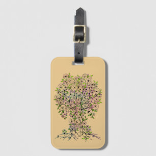 Etiqueta Para Maletas Árbol De Vida - Espirales Salen Frutas 1