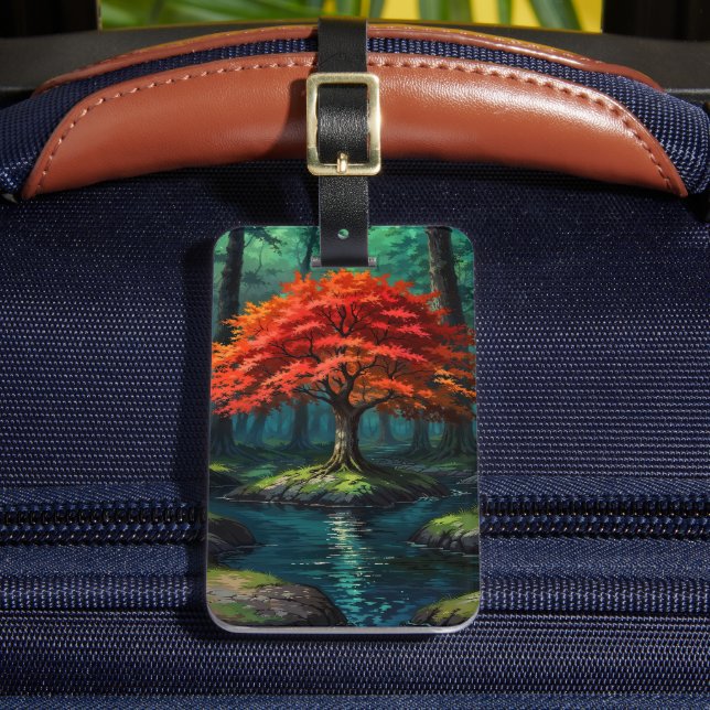 Etiqueta Para Maletas Árbol rojo (Anverso In situ 2)