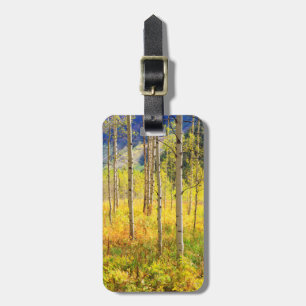 Etiqueta Para Maletas Árboles de Aspen en Otoño en las Montañas Rocosas