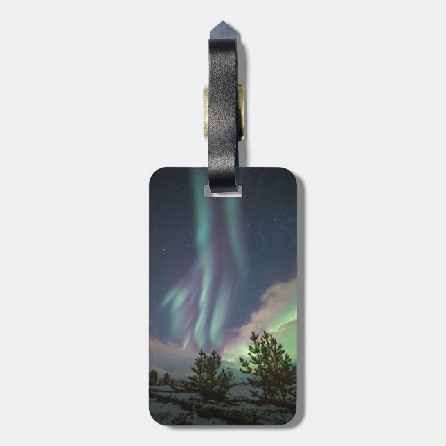 Etiqueta Para Maletas Árboles de luces del norte (Atrás Vertical)