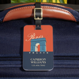 Etiqueta Para Maletas Arc de Triomphe   París, Francia