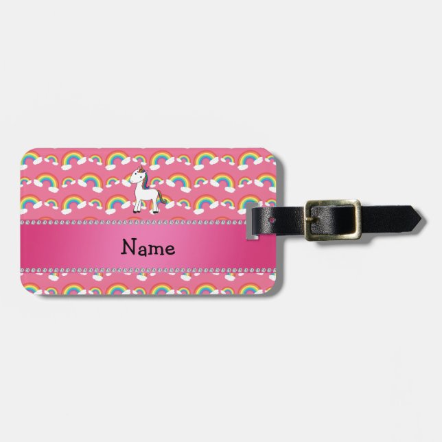 Etiqueta Para Maletas Arco iris conocidos personalizados del rosa del (Frente Horizontal)