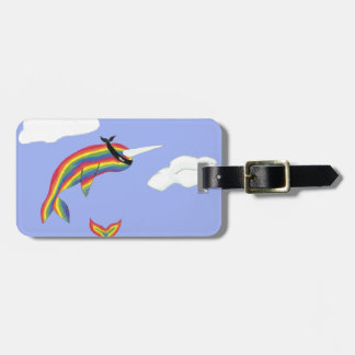 Etiqueta Para Maletas Arco iris Ninja Narwhal que vuela