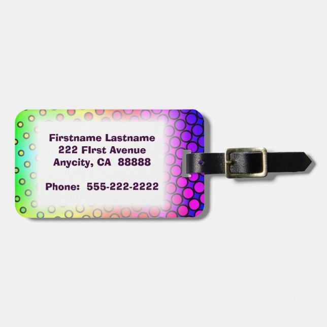 Etiqueta Para Maletas Arco iris psico (Frente Horizontal)