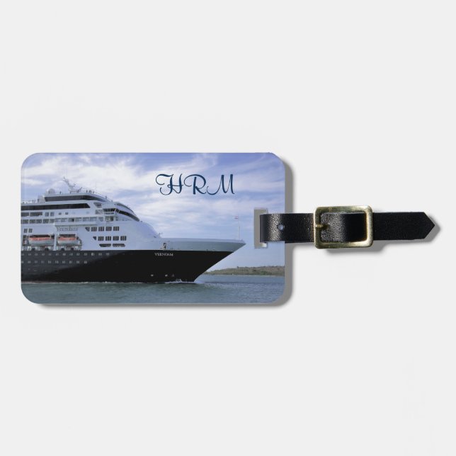 Etiqueta Para Maletas Arco liso del barco de cruceros personalizado (Frente Horizontal)