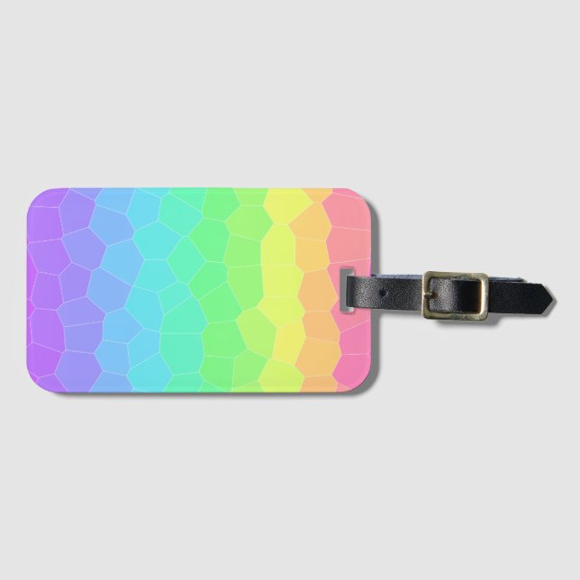 Etiqueta Para Maletas Arcoiris Brillante Gradiente Geométrico (Anverso horizontal)