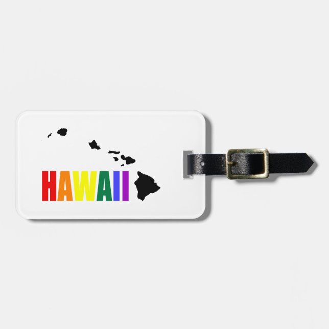 Etiqueta Para Maletas Arcoiris hawaiano 2 (Frente Horizontal)