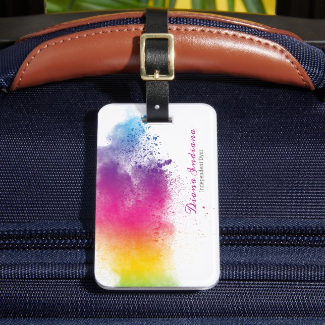 Etiqueta Para Maletas Arcoiris Splash Dyeing (Anverso In situ 2)