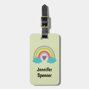 Etiqueta Para Maletas Arcoiris verde pálido chicas