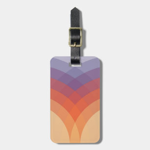 Etiqueta Para Maletas Arcos pastel morados, naranjas y azules