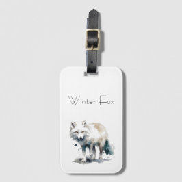 Etiqueta Para Maletas Arctic Beauty: Zorro de Invierno personalizado