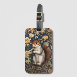 Etiqueta Para Maletas Ardilla Con Flores De Acacia William Morris
