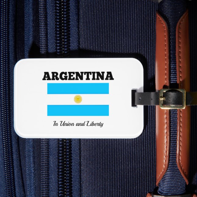 Etiqueta Para Maletas Argentina - Bandera y Motto (Anverso In Situ 4)