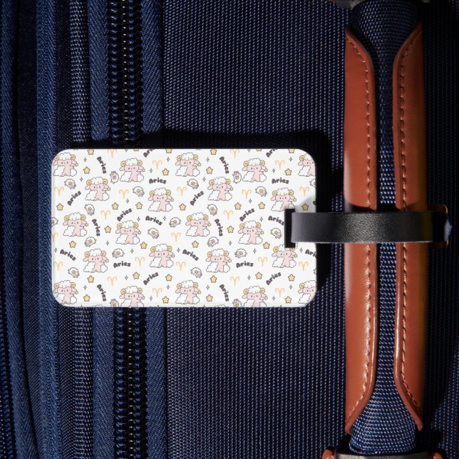 Etiqueta Para Maletas Aries Zodiac Charm Pattern Heroico Bunny (Reverso  In Situ 2)