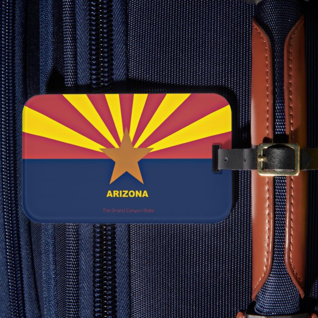 Etiqueta Para Maletas Arizona, bandera estatal (Anverso In Situ 4)