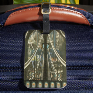 Etiqueta Para Maletas Arquitectura antigua de Nueva York, Puente de Broo