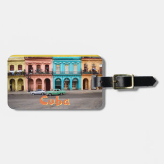 Etiqueta Para Maletas Arquitectura cubana colorida de La Habana Cuba
