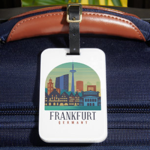 Etiqueta Para Maletas Arquitectura del Skyline de Frankfurt Alemania